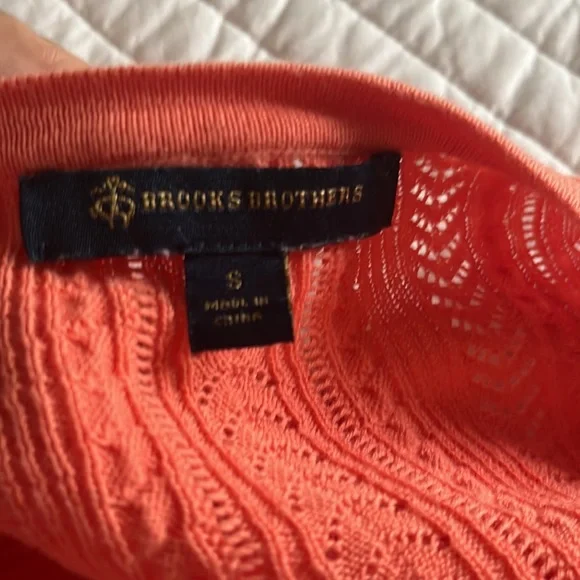 Brooks Brothers, orange cardigan, size small - Picture 7 of 8
